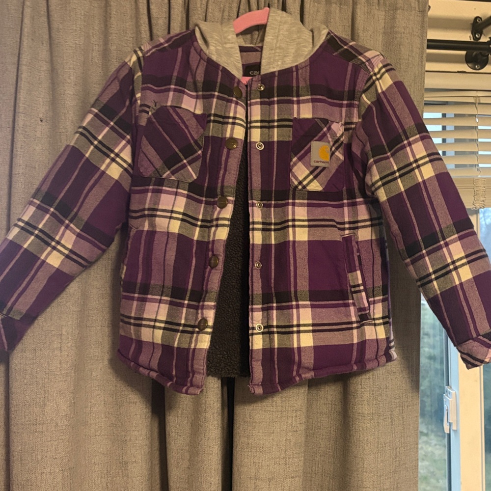 Carhartt Purple Plaid Kids Jean Jacket
